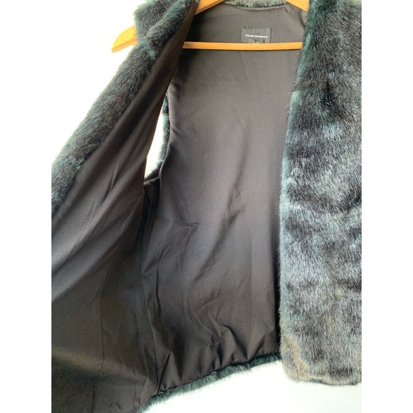 COPY - Small, Club Monaco, teal green faux fur vest - Picture 9 of 12